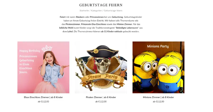 Kindergeburtstag in der Räuberhöhle